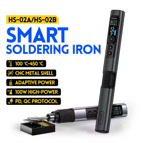 FNIRSI HS-02 TYPE-C Electric Soldering Iron Adjustable Temperature Portable Digital Solder Station T