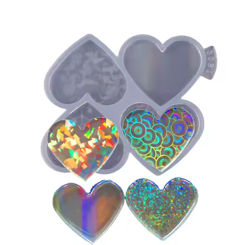 Epoxy Resin Silicone Octagon Holographic Badge Buddy Mold DIY Pendant Resin Mold Keychain Earring Ep