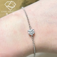 ［Real Moissanite］Can Pass Diamond Test 18K Gold Six Prong One Diamond Bracelet MBG009 Moissanite Bra