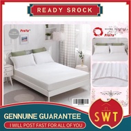 【READY STOCK】 CADAR “PROYU” 100% Cotton 3 in 1 Hotel Style Single Tone High Quality Fitted Bedsheet (Queen/King)