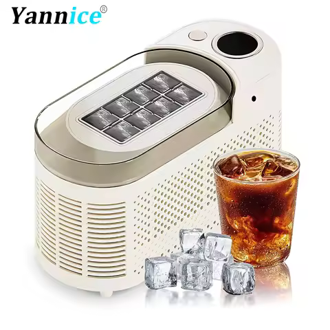 Mini Small Ice Maker 8 Ice Cubes Ready in 15 Mins DIY Ice Making & Easy Ice Release 12V/220V Car Cub