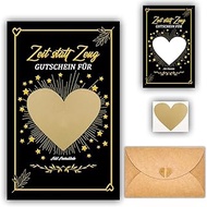 Scratch Voucher Card Set - 1 x Card with Gold Scratch Surface & Envelopes - Unique Gift Ideas for Bi