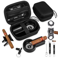 Multifunctional Cigar Accessories, 5-in-1 Kit - V Cigar Cutter, Cigar Draw Enhancer Tool, Cigar Asht