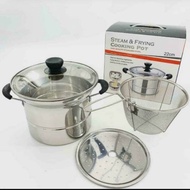 Steam and frying cooking pot 22cm / multi-purpose pot