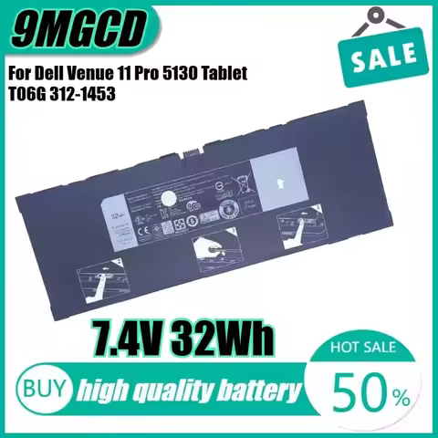 7.4V 32Wh 9MGCD Laptop Battery for Dell Venue 11 Pro 5130 Tablet T06G 312-1453 451-BBIN VYP88 T8NH4 