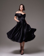 黑色婚紗、晚禮服、緞面婚紗、短版婚紗