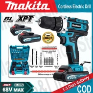 【2×Batter】Cordless Drill Makita 148V Cordless Electric Drill Electric Hand Drill Two-speed Drill Too