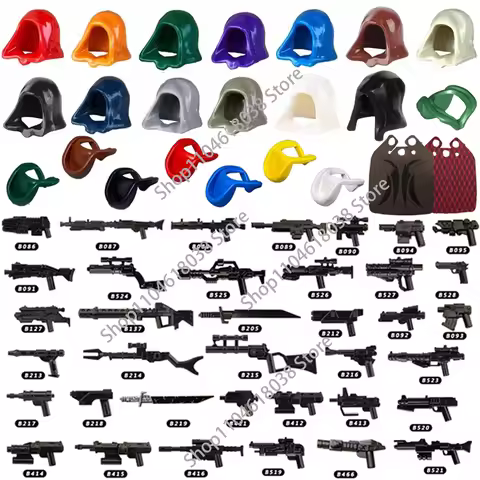 Military Building Blocks MOC Star Movie Solider Figures War Bricks Weapons Accessories Guns Cloak Ax