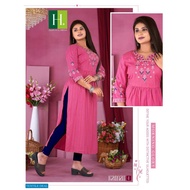 Rayon embroidery kurtis