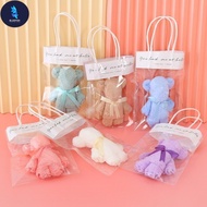 BF Soft Cute Bear Towel + Gift Bag Valentine's Day Gift Teachers Day Gift Bear Coral Fleece Hand Tow
