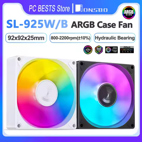 Jonsbo SL-925 925B ARGB Case Fan 5V 3PIN 90mm Hydraulic Bearing PWM CPU Cooling Fan SL-925C SL-925CW