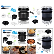 [whfashionkk] 12PC 8 Inch Air Fryer Accs Kits 4.2QT-6.8QT Deep Fryer Pizza Pan Skewers Rack