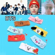 BT21 Cartoon Headband Female Cute Cute Cute Rabbit Bangs Headband Headband Wash Face Headband Yoga H
