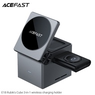Acefast E18 Rubik's Cube 3-in-1 Wireless Charging Holder - Metal Gray