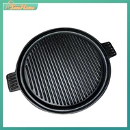 【Fast Delivery】Cast Iron Grill Plate Flat & Ridged Skillet Pan with Handles Frying Pan Multifunction