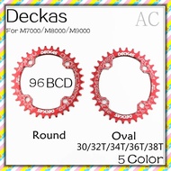 【Deckas】 96BCD 30/32T/34T/36T/38T Chainring Round/Oval Chainring MTB Mountain BCD 96 bike bicycle 32