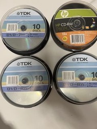 TDK DVD-RW  3盒及 HP CD-RW 光碟 1盒
