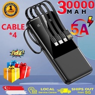 100% 30000mAh Mini power bank With a 4 cable charger Type C original powerbank fast charging For iphone Super capacity