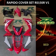 RAPIDO COVER SET RS150R/RS150 V1 WINNER 150 (8) RED (STICKER TANAM/AIRBRUSH) COVERSET