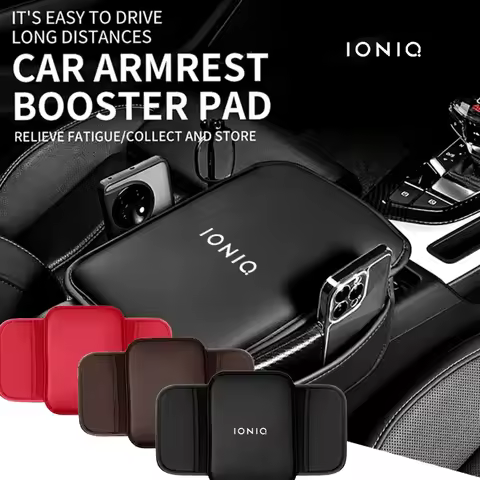 Center Console Arm Rest Protector Leather Car Armrest Box Pad Storage Pocket for Hyundai Ioniq 5 6 9