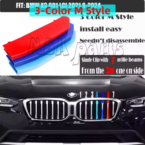 Kidney Grille Clip for 21-24 BMW X3 G01LCI BASIS,X-LINE,LUXURY,SHADOW-LINE Trim M-sport Design 3-Col