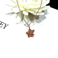 Eli Jewelry附金飾保證書18K黃金閃亮五角星星玫瑰金18K金項鍊