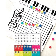 Magnetic Music Staff Board Erasable Paper Enjoyable Musical Instruction Whiteboard Toy for Kids