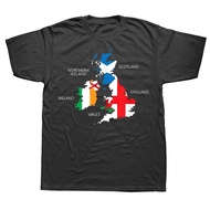 British Ireland Scotland Wales England Map T Shirts Graphic Cotton Streetwear Short Sleeve Birthday 