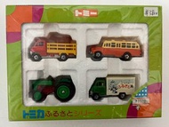 tomy tomica 農場套裝 黑盒 6 38 50 92 isuzu bonnet bus 巴士 豬巴 日通冷凍車 hiace 牛車 拖拉機 box set japan 日本製