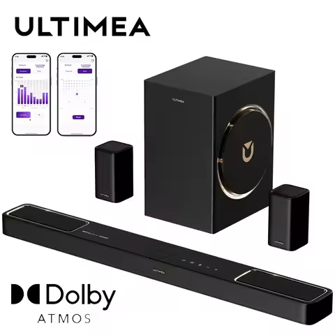 ULTIMEA Skywave F40 Boom 5.1.2ch Sound Bar with Dolby Atmos, Surround Sound System for TV with Subwo