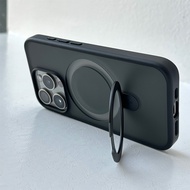 Magnetic TPU Matte Transparent Phone Case with Lens Holder for iPhone 11 12 13 14 15 16 Plus Pro Max