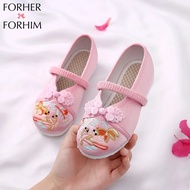 FORHERFORHIM New Style Children Old North Cloth Shoes Girls Embroidered Shoes Folk Princess Students Dress Han Dance Shoes Performance FH3986