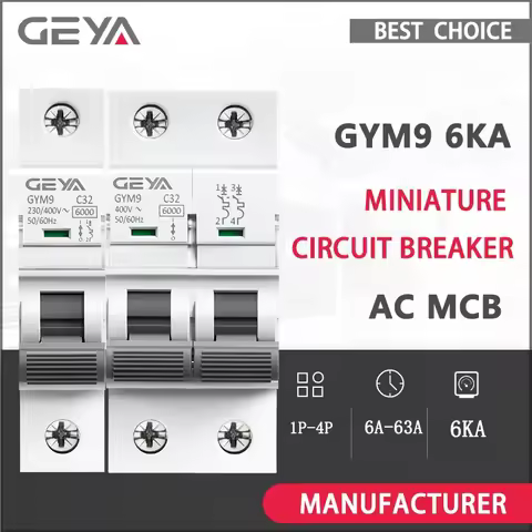 GEYA GYM9 6KA MCB 1P 2P Din Rail Mini Circuit Breaker 230V 10A 16A 25A 40A 63A AC Type China MCB Fac