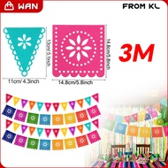 3m Colorful Bunting Banner Flag Rainbow String Flags Day of the Dead Decoration Parti/birthday/BBQ/A