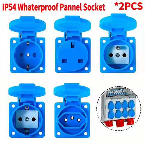 16A Shockproof Outdoor Socket IP54 | Euro 2-Pin with Sealed Cover for Workshops, Docks & Extreme Con