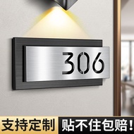 Stainless Steel House Number Customized Household Number Plate Advanced Entry House Number Sticker H