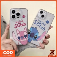 Case for Samsung A55 A56 A06 A07 A17 A05S S24FE S25FE Cartoon couple Stitch Angel shockproof TPU pho