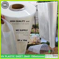 ▿  ◿  ► UV Plastic Sheet (6 mil - 150 Microns) - 10ft x 50ft - Plastic Roofing, greenhouse, garden