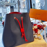 *SHIHNA名牌精品*LV 藍色 水波紋牛皮 Neo Noe MM 水桶 包