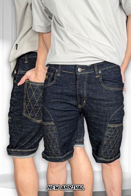 กางเกงขาสั้น MANTA DENIM รุ่น KS07-6 สียีนส์ฟอก เสริมกระเป๋าข้าง 2 จุด ล็อคโทรศัพท์ ผ้ายืดเยอะใส่สบา