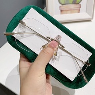 Frameless Glasses Frame Golden Frame Glasses Frame Male Metal Retro Glasses Frame Female Anti-Blue L