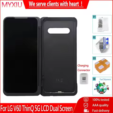 For LG V60 ThinQ 5G LM-V600 LCD Dual Screen Secondary Screen Magnetic Adapter Digitizer Assembly For