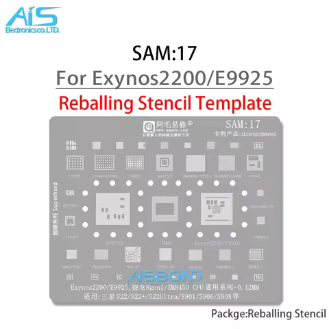 Amaoe SAM17 BGA Stencil Reballing For Samsung S22 S22+ S22Ultral S22U S901 S906 S908 Exynos 2200 992