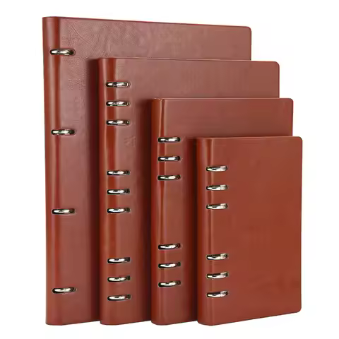 A4 A5 A6 B5 Hollow Loose-leaf Notebook, Detachable Notebook, Leather Notepad Notebook Binder Notepad