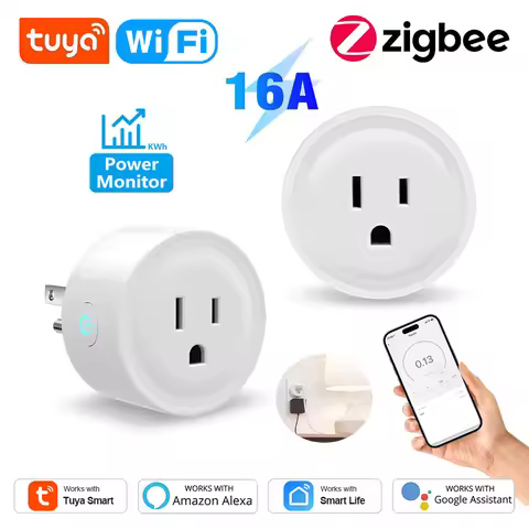 Tuya Wifi Smart Plug USA CA Socket Zigbee Switch Smart Home App Scene Linkage Support Alexa Google H