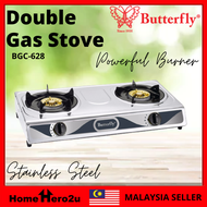 Butterfly Double Burner Gas Stove Cooker BGC-628 Stainless Steel with SIRIM / SH-1200GC - Homehero2u