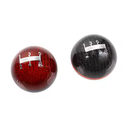 JDM style 5/6 Speed M8X1.25/M10X1.5/M10X1.25 Red Carbon Fiber Gear Shift Knob Red/Black Line W/Logo