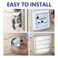 Metal Dryer Vent Cover with Metal Mesh ScreenOutdoor Stainless Steel Louvered Vent Cover for Easy In