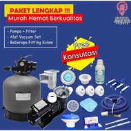 Pompa Air Kolam Renang 1 hp Paket pompa Kolam Renang 1Hp + Sand Filter Emaux V350 + Paket Vacuum Pem