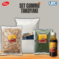 [COMBO SET TAKOYAKI] 1KG TEPUNG TAKOYAKI, 500 ML SOS TAKOYAKI, 100G BONITO FLAKES, 50G SEAWEED.